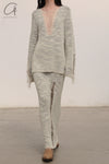 SWAYING/KNIT floating line slim long skirt SW23AW3B33 off-white